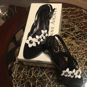 Black/White Etienne Aigner Sandals